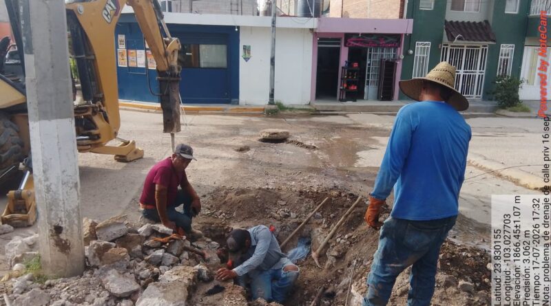 SIMAPARG realiza acciones de mantenimiento en las redes de agua potable y drenaje del 15 al 18 de julio